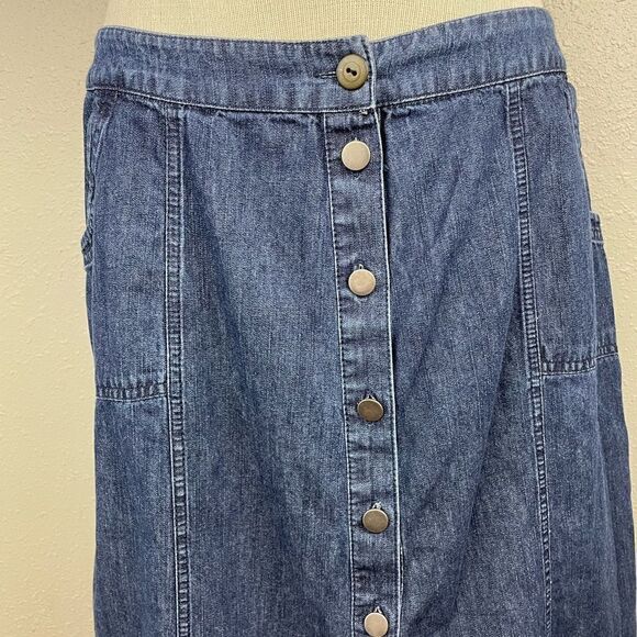 JM Collection Button Down Denim Skirt Size 10 EUC - Picture 2 of 6